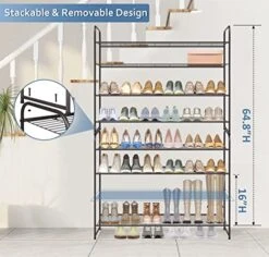 AOODA 4 Tier Long Shoe Organizer For Closet, Wide Stackable Metal Shoe Rack For Entryway, Bedroom, Floor, Shoe Shelf Storage Organizer Holds 30 Pairs Of Men Sneakers (Bronze) 9 AOODA 4 Tier Long Shoe Organizer For Closet, Wide Stackable Metal Shoe Rack For Entryway, Bedroom, Floor, Shoe Shelf Storage Organizer Holds 30 Pairs Of Men Sneakers (Bronze) -GENERIC Shop 51aapNZF99L