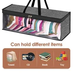 2 Packs Hat Organizer For Baseball Caps Baseball Hat Storage Transparent Windows Large Cap Organizer Carrying Handles Bag Dust-proof Breathable Hat Holder Extra Width 21.7’’L X 8.7’’W X 9.4’’H (Gray) -GENERIC Shop 51ao0pFZqKL