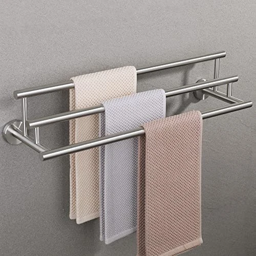 Bath Towel Bars,Towel Hanging 3 Rod/Rail Towel Holder Storage,Wall Mount 24-Inch Towel Rack For Bathroom,GYT6903-LS SUS304 Stainless Steel Brushed Nickel 3 Bath Towel Bars,Towel Hanging 3 Rod/Rail Towel Holder Storage,Wall Mount 24-Inch Towel Rack For Bathroom,GYT6903-LS SUS304 Stainless Steel Brushed Nickel - Image 3
