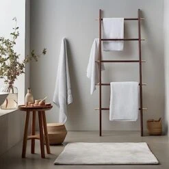 AFOOGA 5Ft Wooden Blanket Ladder Farmhouse - Quilt Ladder For Bedroom - Decorative Ladder For Blankets - Wood Ladder Decor - Easy Assembly- Wooden Ladder For Blankets - Farmhouse Ladder Blanket Holder