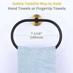 Wivel Towel Ring Black & Gold, Angle Simple Stainless Steel Hand Towel Rack, Bathroom Towel Holder For Wall 16 Wivel Towel Ring Black & Gold, Angle Simple Stainless Steel Hand Towel Rack, Bathroom Towel Holder For Wall -GENERIC Shop 51b4sZuSgCL