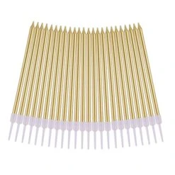 PHD CAKE 24-Count Gold Long Thin Metallic Birthday Candles, Cake Candles, Birthday Parties, Wedding Decorations, Party Candles -GENERIC Shop 51b675eXC0L