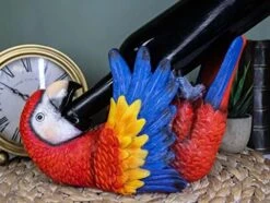 Ebros Gift Tropical Rio Rainforest Red Scarlet Macaw Parrot Wine Bottle Holder Caddy Figurine 10.25" Long Kitchen Dining Party Hosting Decor Statue Of South American Evergreen Forest Birds -GENERIC Shop 51bDTBDCFeL. AC