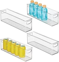 MDesign Plastic Kitchen Pantry Cabinet, Refrigerator Or Freezer Food Storage Bins With Handles - Organizer For Fruit, Yogurt, Snacks, Pasta - Food Safe, BPA Free, 10” Long - 4 Pack, Clear -GENERIC Shop 51bZY4e5W8L. AC