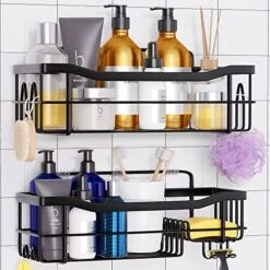 Rustproof Shower Caddy - Easy To Install Shower Shelves - Self Adhesive Bathroom Shower Organizer - Durable Shower Shelf For Inside Shower - Large Capacity Shower Rack - Black Shower Caddy 11 Rustproof Shower Caddy - Easy To Install Shower Shelves - Self Adhesive Bathroom Shower Organizer - Durable Shower Shelf For Inside Shower - Large Capacity Shower Rack - Black Shower Caddy -GENERIC Shop 51c 9FOsjvL. AC