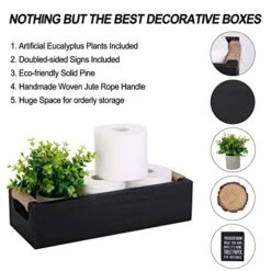 Bathroom Decor Box, Toilet Paper Holder, Toilet Tank Box, Toilet Paper Storage Basket With Artificial Flower And Funny Sign,Toilet Tank Tray, Farmhouse Bathroom Decor -GENERIC Shop 51cAneqb7JL