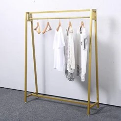 MBQQ Moden Metal Clothes Rack With Clothing Hanging Rack Organizer For Laundry Drying Rack Display Racks Garment Racks,Gold