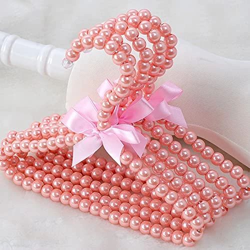 5 Pack Mini Pearl Baby Pets Small Clothes Hangers, Lovely Faux Pearl Beaded Elegant Garment Clothes Hangers With Ribbon Bowknot For Pet Dog Cat Baby Kids Children (Pink) 1 5 Pack Mini Pearl Baby Pets Small Clothes Hangers, Lovely Faux Pearl Beaded Elegant Garment Clothes Hangers With Ribbon Bowknot For Pet Dog Cat Baby Kids Children (Pink)