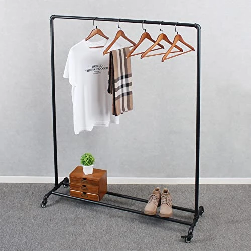 OUBITO Industrial Pipe Clothing Rack,Moden Commercial Grade Pipe Clothes Racks,Storage Rack,Hanging Clothes Retail Display Rack,Heavy Duty Steampunk Garment Racks 4 OUBITO Industrial Pipe Clothing Rack,Moden Commercial Grade Pipe Clothes Racks,Storage Rack,Hanging Clothes Retail Display Rack,Heavy Duty Steampunk Garment Racks - Image 4
