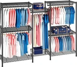 Raybee Clothes Rack Heavy Duty Clothing Racks For Hanging Clothes 830 LBS Metal Clothing Rack Heavy Duty Wire Garment Rack Free Standing Closet Portable & Sturdy 74.8”Wx17.7”Dx76.8”H Black 12 Raybee Clothes Rack Heavy Duty Clothing Racks For Hanging Clothes 830 LBS Metal Clothing Rack Heavy Duty Wire Garment Rack Free Standing Closet Portable & Sturdy 74.8”Wx17.7”Dx76.8”H Black -GENERIC Shop 51deCahLAEL. AC