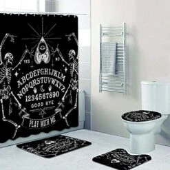 FUFUKIGF Hand Ouija Board Shower Curtain And Rug Set Bathroom Curtains Mats Rugs-6_150x180cm