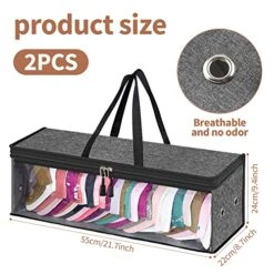 2 Packs Hat Organizer For Baseball Caps Baseball Hat Storage Transparent Windows Large Cap Organizer Carrying Handles Bag Dust-proof Breathable Hat Holder Extra Width 21.7’’L X 8.7’’W X 9.4’’H (Gray) -GENERIC Shop 51e7h2sVpLL