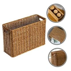 GARVALON Magazine Newspaper Basket Rattan Storage Basket Plastic Baskets Bin Magazine Basket Plastic Garbage Can Woven Storage Baskets Kids For Girls Woven Desktop Basket Home Supplies 11 GARVALON Magazine Newspaper Basket Rattan Storage Basket Plastic Baskets Bin Magazine Basket Plastic Garbage Can Woven Storage Baskets Kids For Girls Woven Desktop Basket Home Supplies -GENERIC Shop 51e7nchAqZL