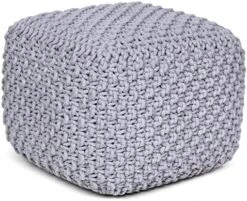 BIRDROCK HOME Square Pouf Footstool Ottoman - Dusty Rose - Knit Bean Bag Floor Chair - Cotton Braided Cord - Great For The Living Room, Bedroom And Kids Room - Small Furniture 15 BIRDROCK HOME Square Pouf Footstool Ottoman - Dusty Rose - Knit Bean Bag Floor Chair - Cotton Braided Cord - Great For The Living Room, Bedroom And Kids Room - Small Furniture -GENERIC Shop 51eD3fGwKsL. AC