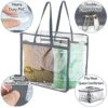 Clear Vinyl Zippered Storage Bags (3-Pack) Sturdy Storage Bags For Sweaters, Blankets, Comforters, Bedding Sets And Much More! (Gray, 18x15x9)