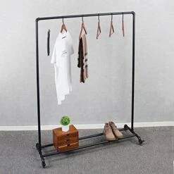 OUBITO Industrial Pipe Clothing Rack,Moden Commercial Grade Pipe Clothes Racks,Storage Rack,Hanging Clothes Retail Display Rack,Heavy Duty Steampunk Garment Racks