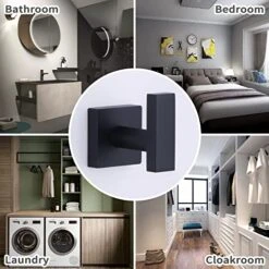 Angle Simple Bathroom Towel Hook, Stainless Steel Bath Towel Holder, Kitchen Towel Rack, Heavy Duty Garage Wall Hook, Single Robe Coat Hook Matte Black -GENERIC Shop 51eo5UeolIL