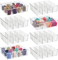 MDesign Plastic 12 Compartment Divided Drawer And Closet Storage Bin - Organizer For Scarves, Socks, Ties Bras, And Underwear - Dress Drawer Organizer, Shelf Organization - Lumiere Collection - Clear -GENERIC Shop 51fZ6ZjSfQL. AC