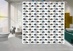 Monster Jam Truck Shower Curtain Kids Bathroom Decor Boys Room Monster Truck Shower Curtain Set 72" Wx72" L With 12 Hooks, Cartoon Car Waterproof Polyester Fabric Bath Curtain Restroom Accessories -GENERIC Shop 51fgIH4JX8L