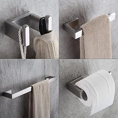 Four Piece Bathroom Accessories Set Stainless Steel Wall Mounted,Brushed Nickel Finished 6 Four Piece Bathroom Accessories Set Stainless Steel Wall Mounted,Brushed Nickel Finished - Image 6