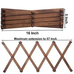 SKOLOO Accordion Wall Hanger, Modern Expandable Coat Rack Wall Mounted, Solid Wooden Wall Hat Rack, 14 Peg, Walnut -GENERIC Shop 51g79kx2QqS