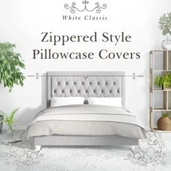 White Classic Zippered Style Pillow Case Cover - Luxury Hotel Collection 200 Thread Count, Soft Quiet Zippered Pillow Protectors, King Size, Set Of 2 11 White Classic Zippered Style Pillow Case Cover - Luxury Hotel Collection 200 Thread Count, Soft Quiet Zippered Pillow Protectors, King Size, Set Of 2 -GENERIC Shop 51gDDnxnaEL