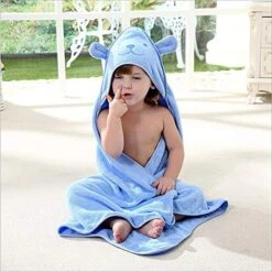 Organic Cotton Fabric Hooded Towel For Kids, Toddler Poncho Towels For Shower Pool Beach Cover Up, 35"x35" Extra Large Baby Bath Robe Wrap, Asorbent Soft Cozy Thick Terry Cute Animal Design (Bear) -GENERIC Shop 51gTJdhzK7L