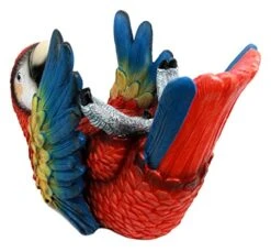 Ebros Gift Tropical Rio Rainforest Red Scarlet Macaw Parrot Wine Bottle Holder Caddy Figurine 10.25" Long Kitchen Dining Party Hosting Decor Statue Of South American Evergreen Forest Birds -GENERIC Shop 51gfTw8FCrL
