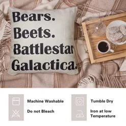 Fahrendom Battlestar, Bears, Beets, Galactica Quote Sign Decor Cotton Linen Home Decorative Throw Pillow Case Cushion Cover With Words For The Office TV Series Lover, Sofa Couch 18 X 18 Inch 12 Fahrendom Battlestar, Bears, Beets, Galactica Quote Sign Decor Cotton Linen Home Decorative Throw Pillow Case Cushion Cover With Words For The Office TV Series Lover, Sofa Couch 18 X 18 Inch -GENERIC Shop 51ghwbpQrSL