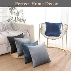 UBeesize Square 18 Inches Throw Pillow Covers Set Of 4, Solid Color Soft Velvet 18x18 Pillow Cover, Neutral Pillow Covers For Sofa Couch Chair Home Decor, Dark Teal Pillow Case -GENERIC Shop 51hAt0wO6hL