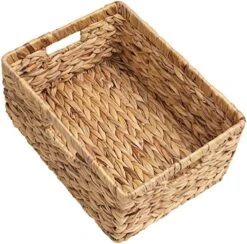 StorageWorks Jumbo Rectangular Wicker Basket, Water Hyacinth Storage Basket With Built-in Handles, 1 Pack -GENERIC Shop 51hK4SgAJwL. AC