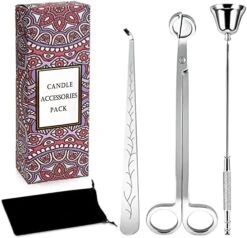 Lsnisni 5Pcs Candle Accessory Set With Candle Rechargeable Electric Lighter, Storage Tray, Wick Trimmer, Snuffer, Wick Dipper, Stainless Steel Candle Care Kit With Gift Package For Candle Lover Black -GENERIC Shop 51hWISAV9yL. AC