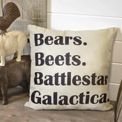 Fahrendom Battlestar, Bears, Beets, Galactica Quote Sign Decor Cotton Linen Home Decorative Throw Pillow Case Cushion Cover With Words For The Office TV Series Lover, Sofa Couch 18 X 18 Inch 13 Fahrendom Battlestar, Bears, Beets, Galactica Quote Sign Decor Cotton Linen Home Decorative Throw Pillow Case Cushion Cover With Words For The Office TV Series Lover, Sofa Couch 18 X 18 Inch -GENERIC Shop 51hakkmI24L