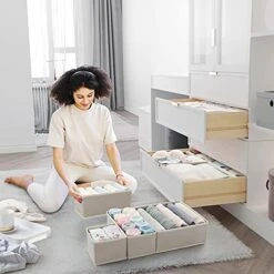 MONINXS 12 Pack Clothes Drawer Organizers, Closet Dresser Drawer Organizers, Baby Clothes Organizer, For Underwear Bras Clothes Storage (Beige) 10 MONINXS 12 Pack Clothes Drawer Organizers, Closet Dresser Drawer Organizers, Baby Clothes Organizer, For Underwear Bras Clothes Storage (Beige) -GENERIC Shop 51i2JYSsR5S