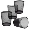 LAWEI 4 Pack Trash Can Mesh Round Open Top Wastebasket - 2.5 Gallon Recycling Bins Garbage Waste Baskets For Office Home