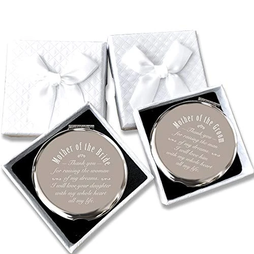 Mother Of Bride And Groom, 2 Pieces,Unique Wedding Favor Gifts For Parents - Engagement Gifts For Mother In Law And Brides Mom-Makeup Mirror Silver 1 Mother Of Bride And Groom, 2 Pieces,Unique Wedding Favor Gifts For Parents - Engagement Gifts For Mother In Law And Brides Mom-Makeup Mirror Silver