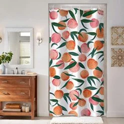 Peach Shower Curtains, Allover Fruits Shower Curtain Cute Bright Colorful Design Waterproof Fabric Bathroom Shower Curtain Set With 12 Hooks, Peachy Pink 72"×72" -GENERIC Shop 51iRGhGRlxL. AC