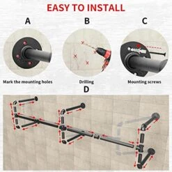Rebala Industrial Pipe Clothing Rack 70.86" Length,Wall Mounted Clothes Rack,Max Load 132Lb Metal Commercial Garment Bar Space-Saving,Laundry Room Decor,Multi-Purpose Hanging -GENERIC Shop 51iTWF8rlzL