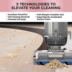 Shark AZ2002 Vertex Powered Lift-Away Upright Vacuum With DuoClean PowerFins, Self-Cleaning Brushroll, Large Dust Cup, Pet Crevice Tool, Dusting Brush & Power Brush, Silver/Rose Gold -GENERIC Shop 51ih6Fhdu5L