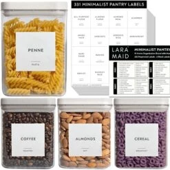 351 Ultimate Pantry Label Set, Black Text On White Vinyl Waterproof Label Sticker With Removable Adhesive- Fits On Round, Square And Rectangle Jars - Organize Pasta, Baking, Legume And Grain 22 351 Ultimate Pantry Label Set, Black Text On White Vinyl Waterproof Label Sticker With Removable Adhesive- Fits On Round, Square And Rectangle Jars - Organize Pasta, Baking, Legume And Grain -GENERIC Shop 51iu7CZaKuL. AC