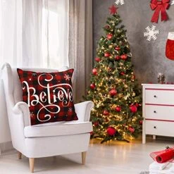 YGEOMER Christmas Pillow Covers 18x18 Set Of 4 For Christmas Decoration Black And Red Buffalo Plaid Throw Pillow Cases For Sofa Couch Home Christmas Decor -GENERIC Shop 51jhMFeD3IL