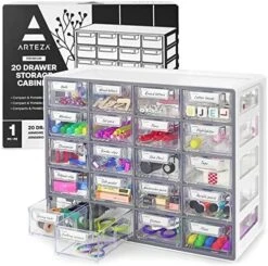 Arteza Desk Drawer Organizer, Multipurpose 12-Drawer Cabinet For Makeup Storage, Tools, And Art Supplies, 9.21in X 16.22in X 12.79in -GENERIC Shop 51k4CT9l1PL. AC