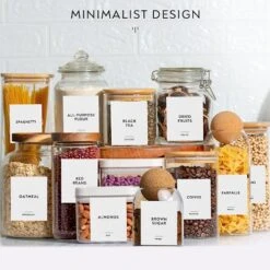 351 Ultimate Pantry Label Set, Black Text On White Vinyl Waterproof Label Sticker With Removable Adhesive- Fits On Round, Square And Rectangle Jars - Organize Pasta, Baking, Legume And Grain 17 351 Ultimate Pantry Label Set, Black Text On White Vinyl Waterproof Label Sticker With Removable Adhesive- Fits On Round, Square And Rectangle Jars - Organize Pasta, Baking, Legume And Grain -GENERIC Shop 51kDVaKZgQL