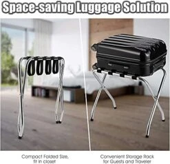 BETTARY Chrome Luggage Rack For Guest Room, Folding Metal Bag Suitcase Holder With Nylon Straps, Luggage Stand Ideal For Home Bedroom Guest Room Hotel, No Assembly Required (1) 10 BETTARY Chrome Luggage Rack For Guest Room, Folding Metal Bag Suitcase Holder With Nylon Straps, Luggage Stand Ideal For Home Bedroom Guest Room Hotel, No Assembly Required (1) -GENERIC Shop 51kr4ChcNjS