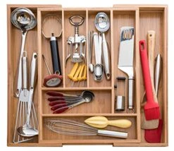 Bellemain Expandable Bamboo Drawer Organizer - Large Kitchen Utensil Holder For Cutlery, Silverware, Flatware Storage - Utensil Organizer For Kitchen Drawers, Desk, Junk Drawer Organizer Tray, 8-Slot -GENERIC Shop 51lP8B48AYL