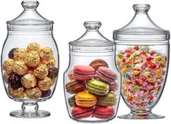 Amazing Abby - Keep - Acrylic Apothecary Jars (3-Piece Set), Plastic Jars With Lids, Bathroom Canisters, Vanity Organizers, Candy Buffet, Wedding Display, BPA-Free And Shatter-Proof -GENERIC Shop 51m8YygbSsL. AC