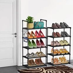 Narrow Tall Shoe Rack, 10 Tiers Metal Tall Vertical Shoe Rack For Closet Entryway 20-24 Pairs Shoe Shelf Shoe Stand Tower, Black Sturdy Free Standing Shoe Rack Organizer -GENERIC Shop 51mEdpX8vAL