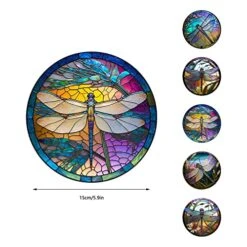 Ntpwenla Colored Imitation Glass Dragonfly Garland Acrylic Board Decoration,Indoor Outdoor Dragonfly Wreath Festival Holiday Home Dercor Housewarming Birthday Gift (A) -GENERIC Shop 51mUkbnbEiL