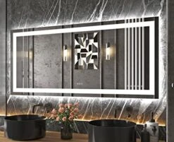 48''x32'' LED Bathroom Mirror With Front + Backlit, Tempered Glass Bathroom Mirror With Lights, Anti-Fog, 3 Colors With Stepless Dimmable Memory Bathroom Vanity Mirror For Wall, Shatterproof -GENERIC Shop 51mqCQbhLrL. AC