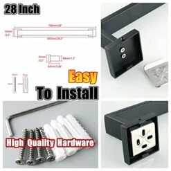 Bath Towel Bars,28 Inch Towel Holder Towel Racks For Bathroom And Lavatory,SUS304 Stainless Steel Hand Towel Hanger Rail Wall Mount,Matte Black -GENERIC Shop 51n1o8bkN6L